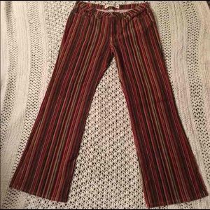 Boho hippy striped flare corduroy Festival pants